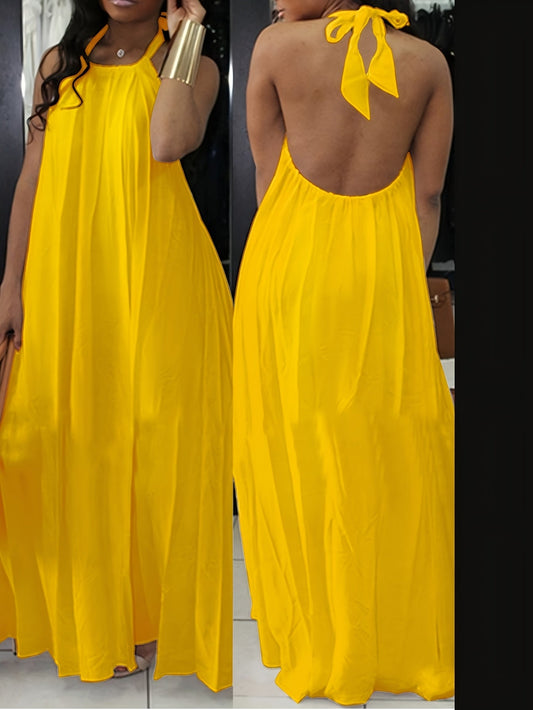 Vestido largo de verano para mujer con espalda descubierta estilo maxi para ocasiones casuales o noches