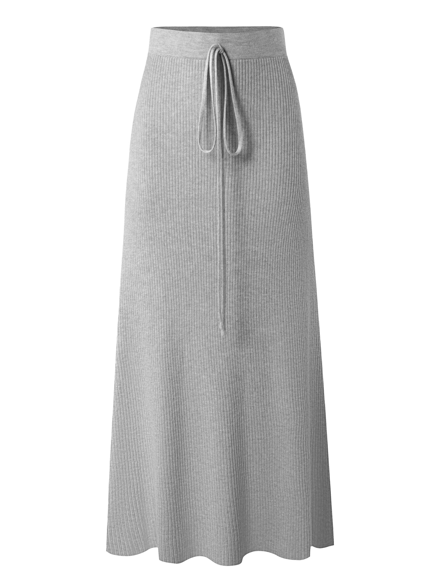 Falda larga mujer talle alto estilo casual elegante con cinturón