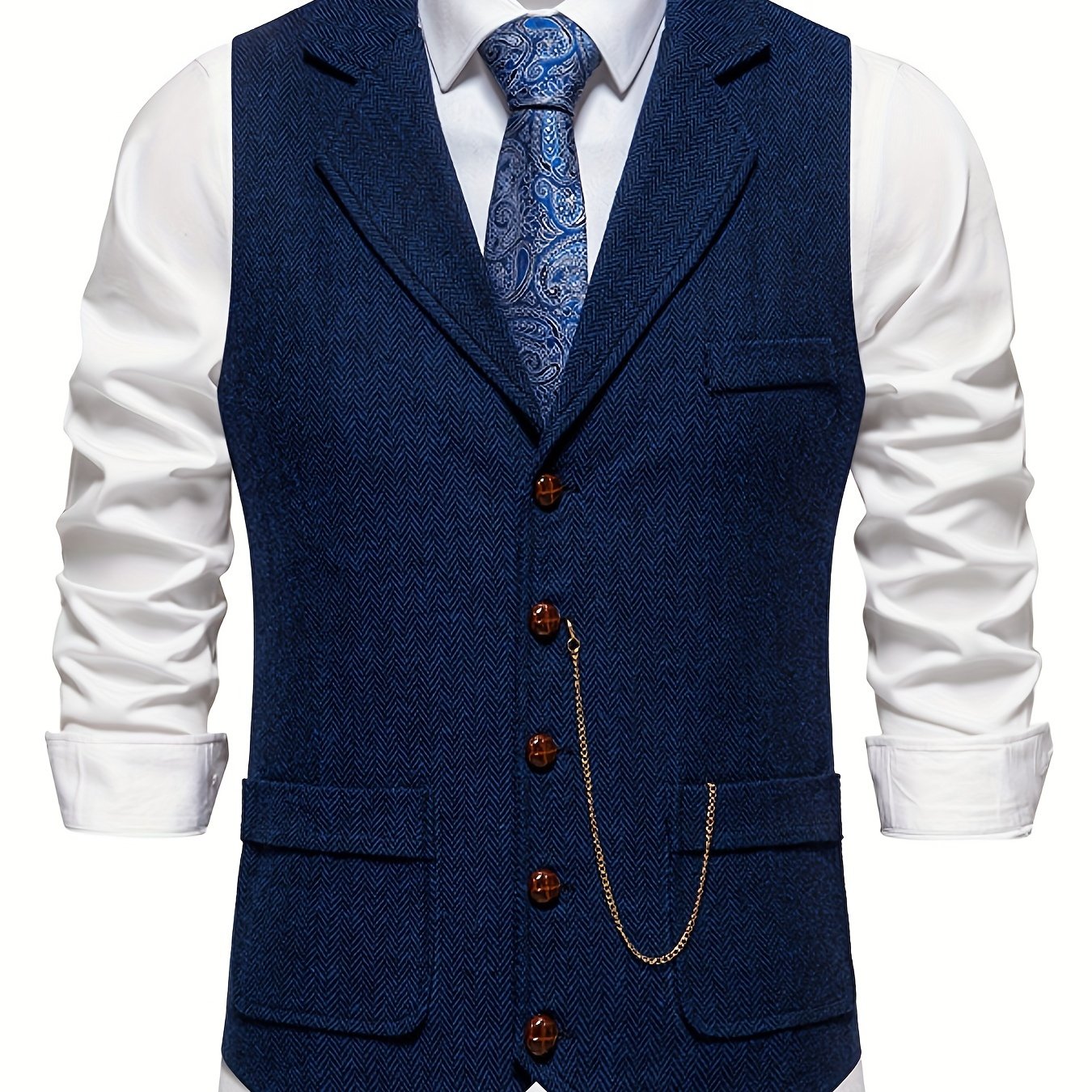 Gilet Homme Élégant Style Vintage pour Tenue Habillée ou Décontractée