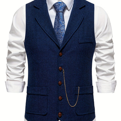 Gilet Homme Élégant Style Vintage pour Tenue Habillée ou Décontractée