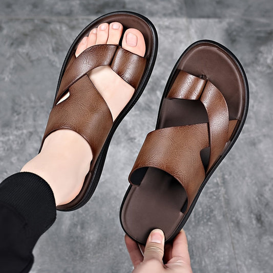 Sandales décontractées homme à enfiler style croisé pour usage quotidien et loisirs