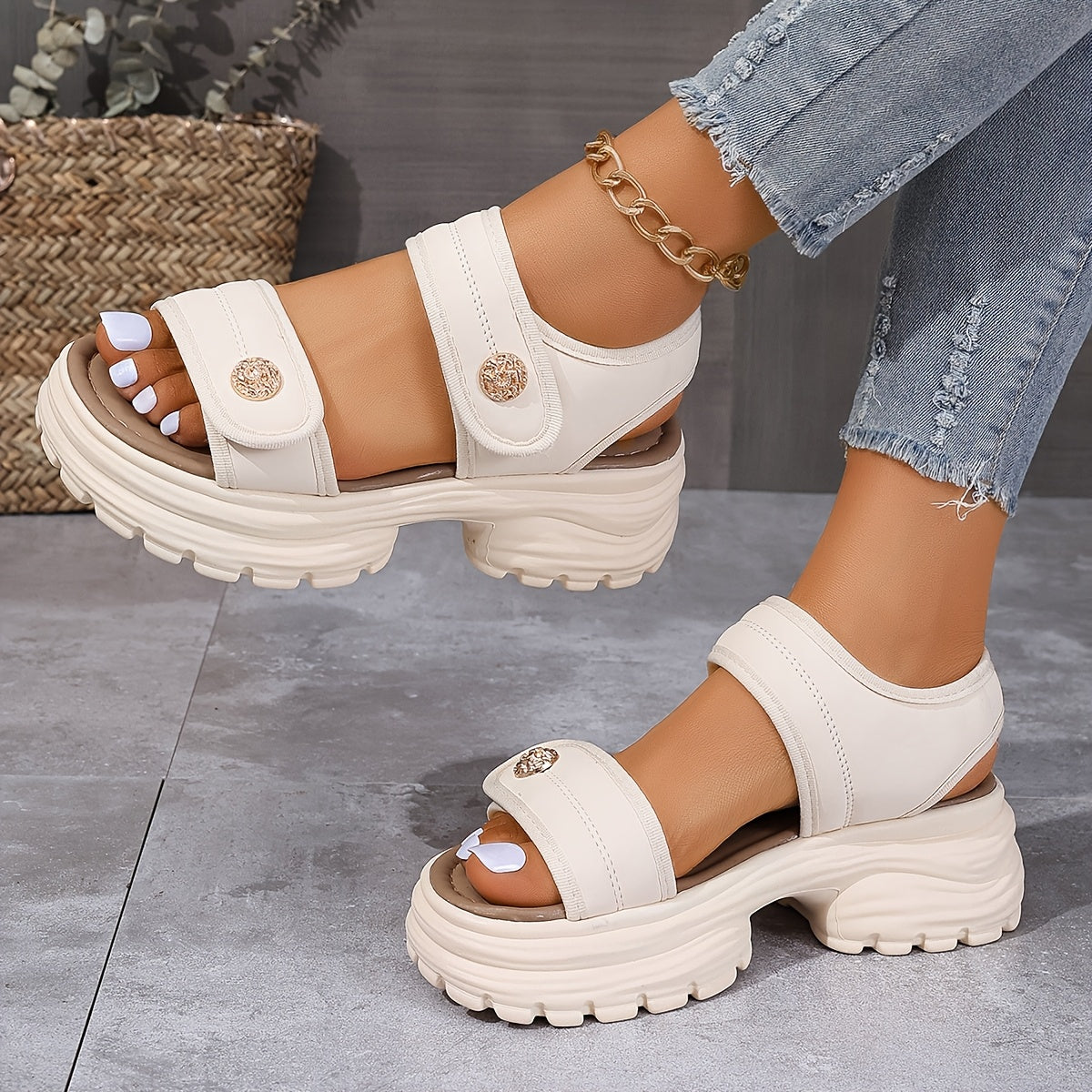 Sandali con zeppa spessa versatili da donna nuova collezione