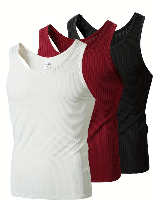 Canotta Uomo Stile Sportivo Polivalente - Confezione da 3 - Comfort e Tendenza
