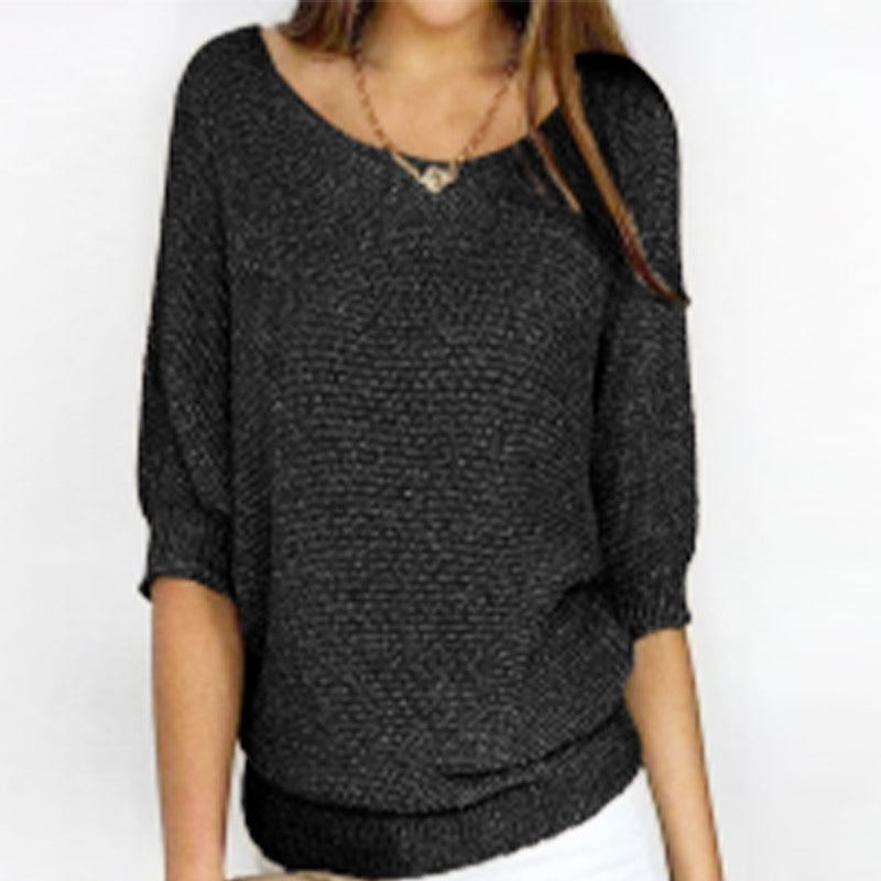 Denise – Pull à Encolure Ronde Uni pour Femme