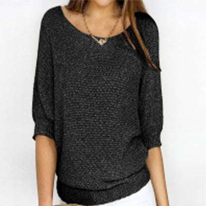 Denise – Pull à Encolure Ronde Uni pour Femme
