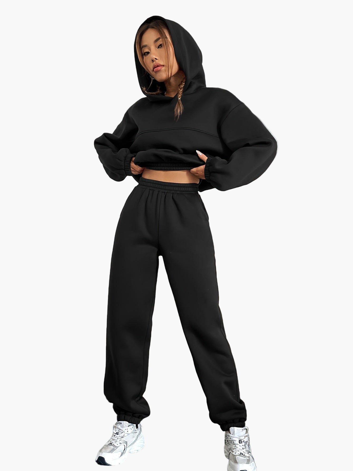 Ensemble de survêtement décontracté pour femme - sweat à capuche et pantalon jogging - Style urbain confortable