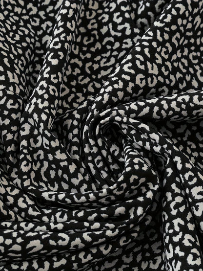 Blouse décontractée à imprimé léopard pour femme, style vacances, manches courtes avec volant