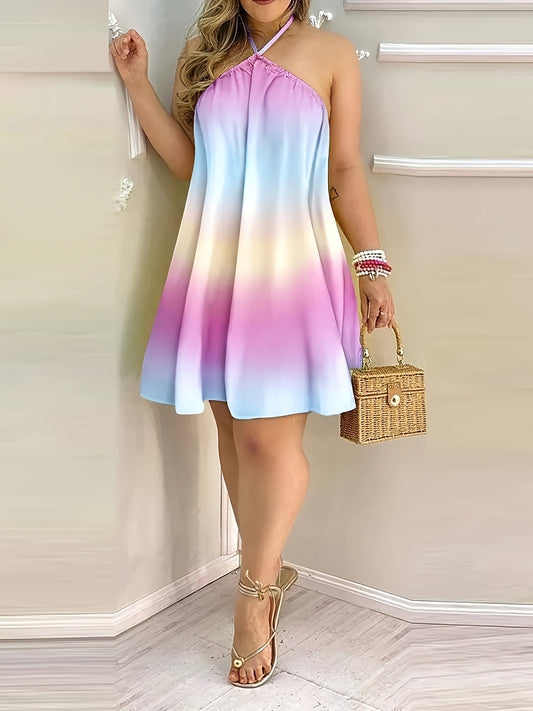 Vestido Mini para Mujer con Cuello Halter Estilo Bohemio para Verano y Vacaciones
