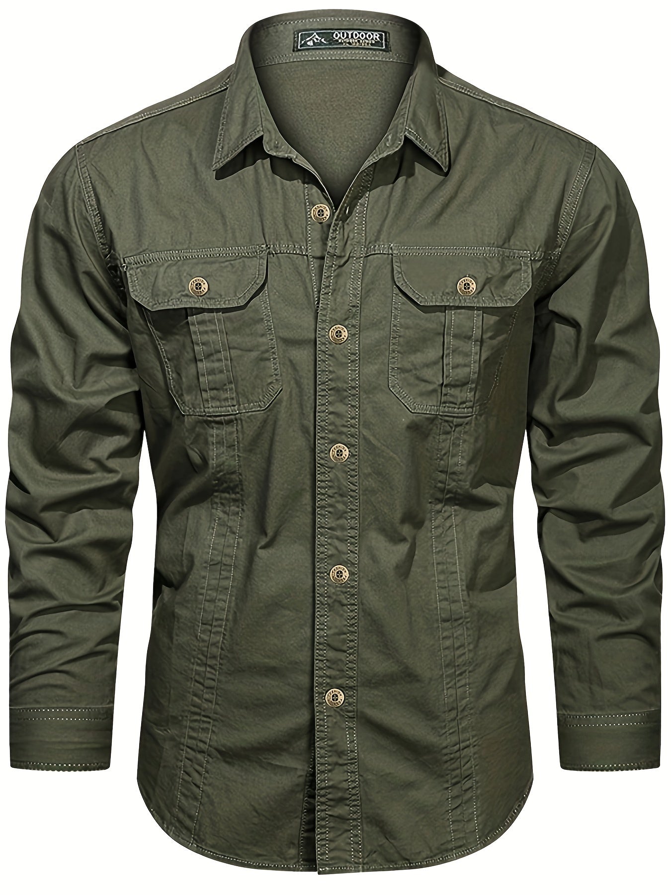 Men's casual long-sleeve shirt in outdoor style – Ideal for weekends and leisure activities