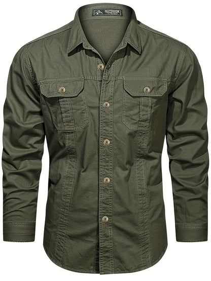 Men's casual long-sleeve shirt in outdoor style – Ideal for weekends and leisure activities