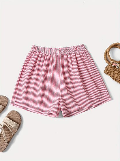 Short élégant à rayures pour femme, style décontracté idéal pour l'été