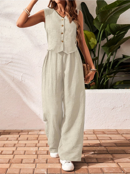 Elegant ærmeløs vestedragt til kvinder – Chic og afslappet look