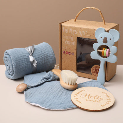 Coffret Cadeau de Naissance Bébé Mixte – Set de Bain et Jouets Éveil Éléphant