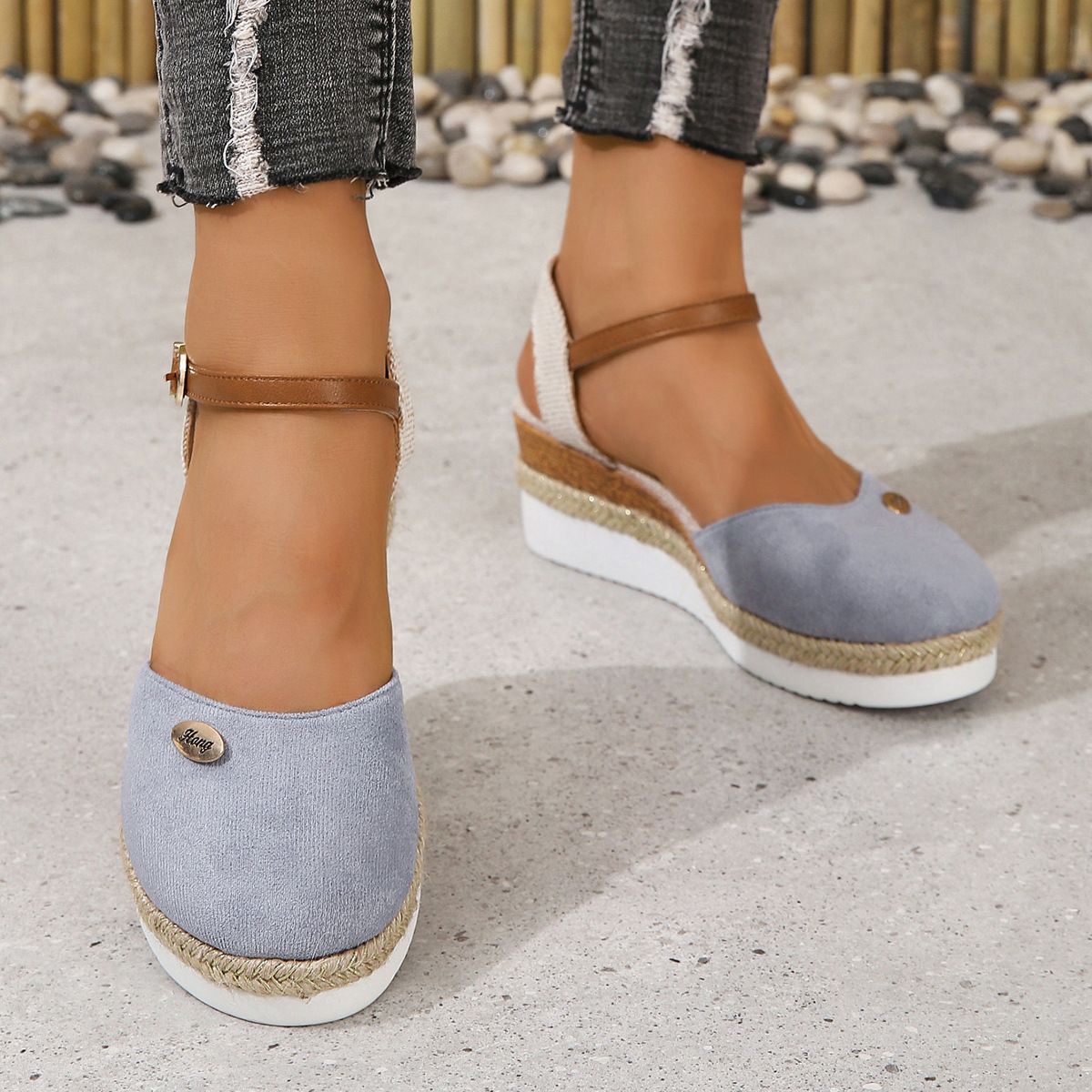 Mary – Sandales à plateforme légères en corde de chanvre