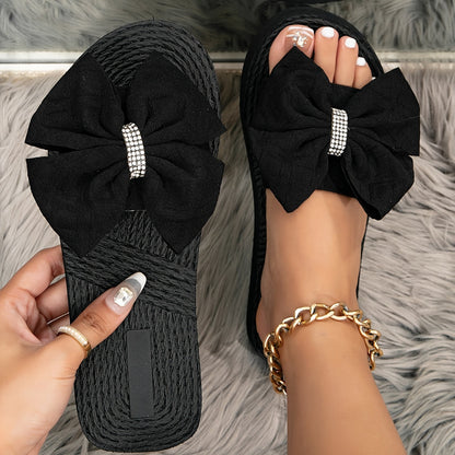 Damskie sandały mule z dużą elegancką kokardą – styl szykowny i swobodny