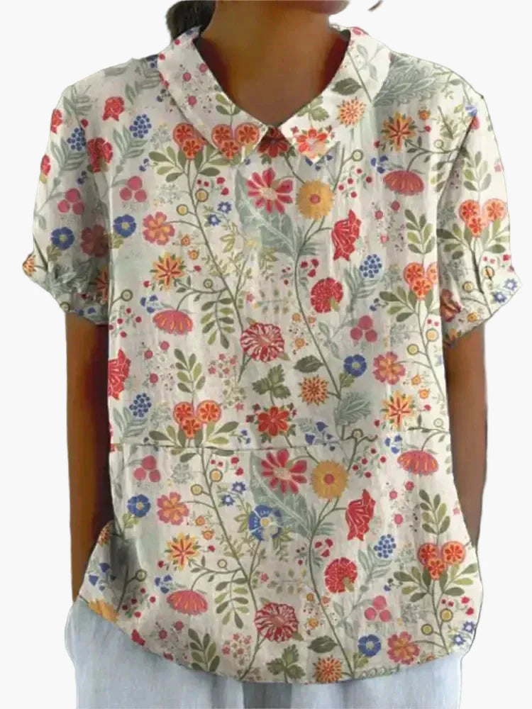 Damesblouse in vintage stijl met bloemenpatroon – casual en stijlvolle mode