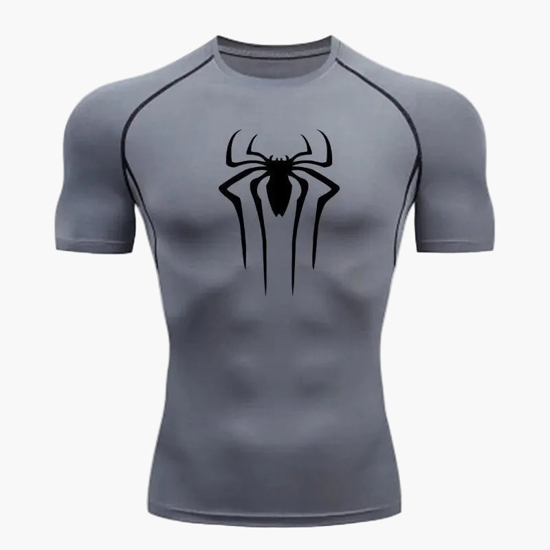 Maglietta a compressione Spider da uomo - Stile sportivo ispirato ai supereroi per allenamento e fitness