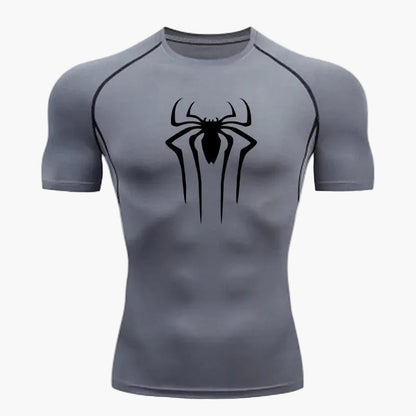 Maglietta a compressione Spider da uomo - Stile sportivo ispirato ai supereroi per allenamento e fitness