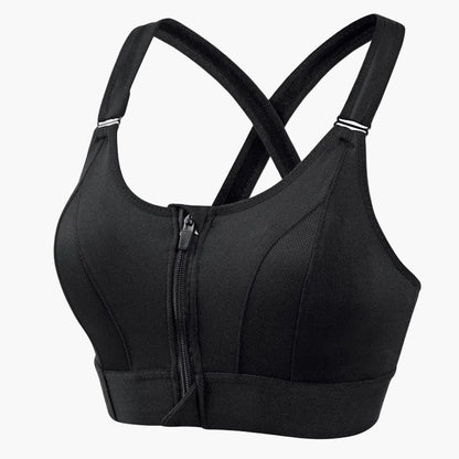 Reggiseno Sportivo Donna con Cerniera Frontale Sostegno Elevato – Schiena Incrociata Regolabile per Allenamento Intenso e Comfort Quotidiano