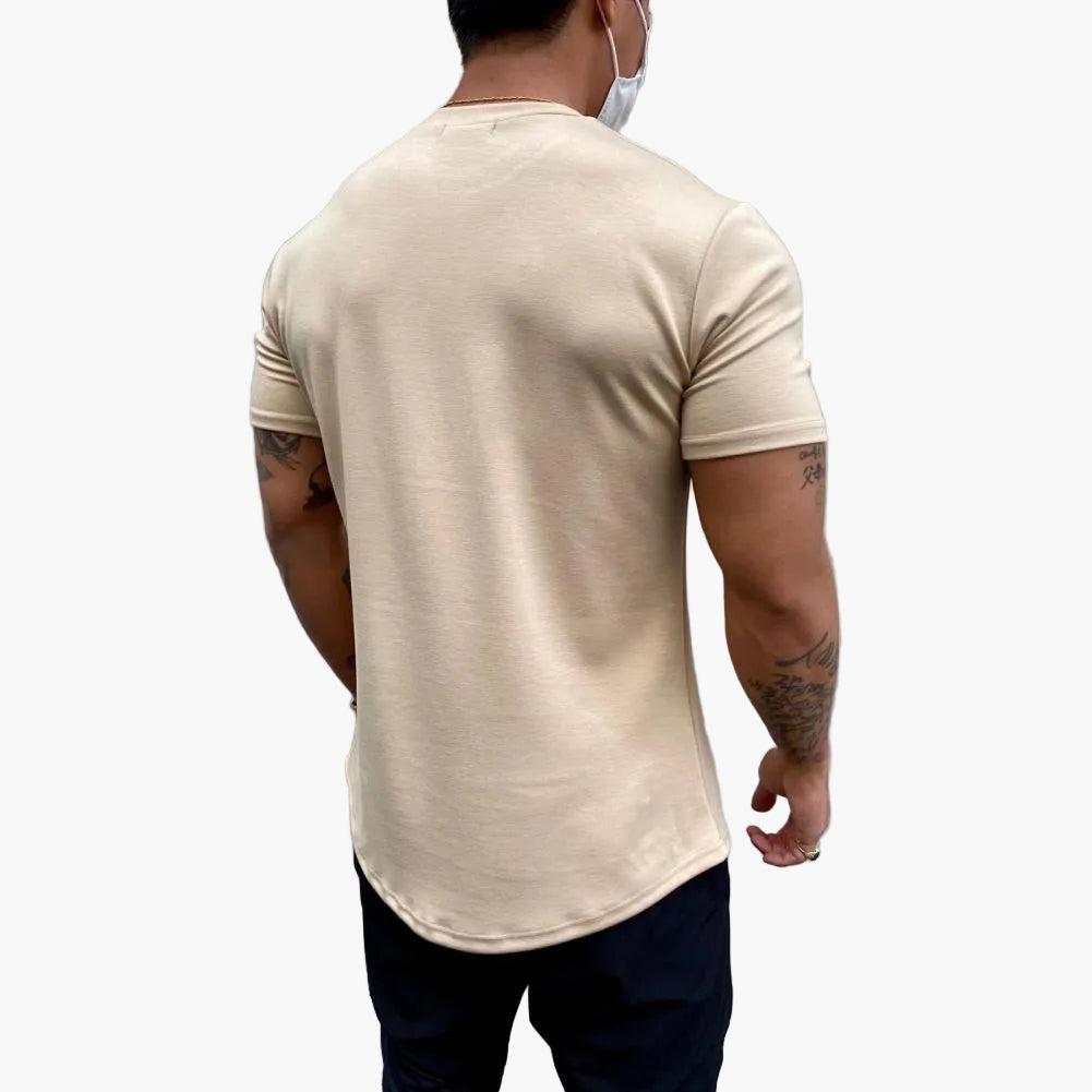 Męski t-shirt muscle fit w stylu siłowni do treningu i na co dzień