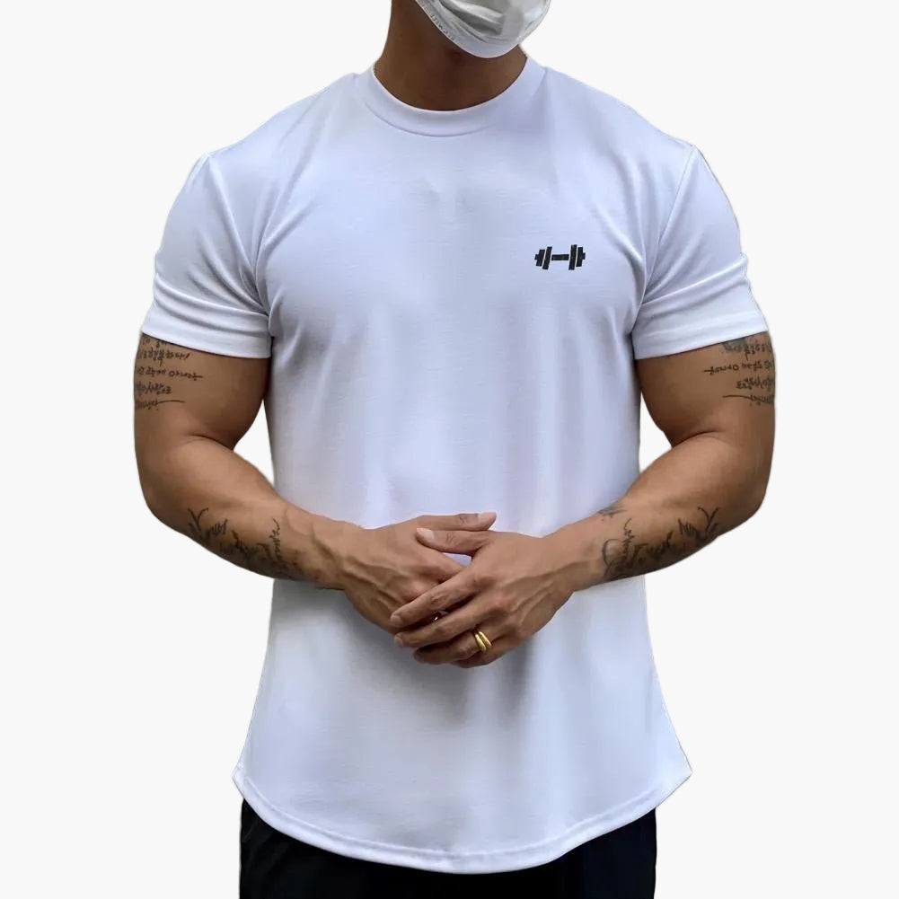 Męski t-shirt muscle fit w stylu siłowni do treningu i na co dzień