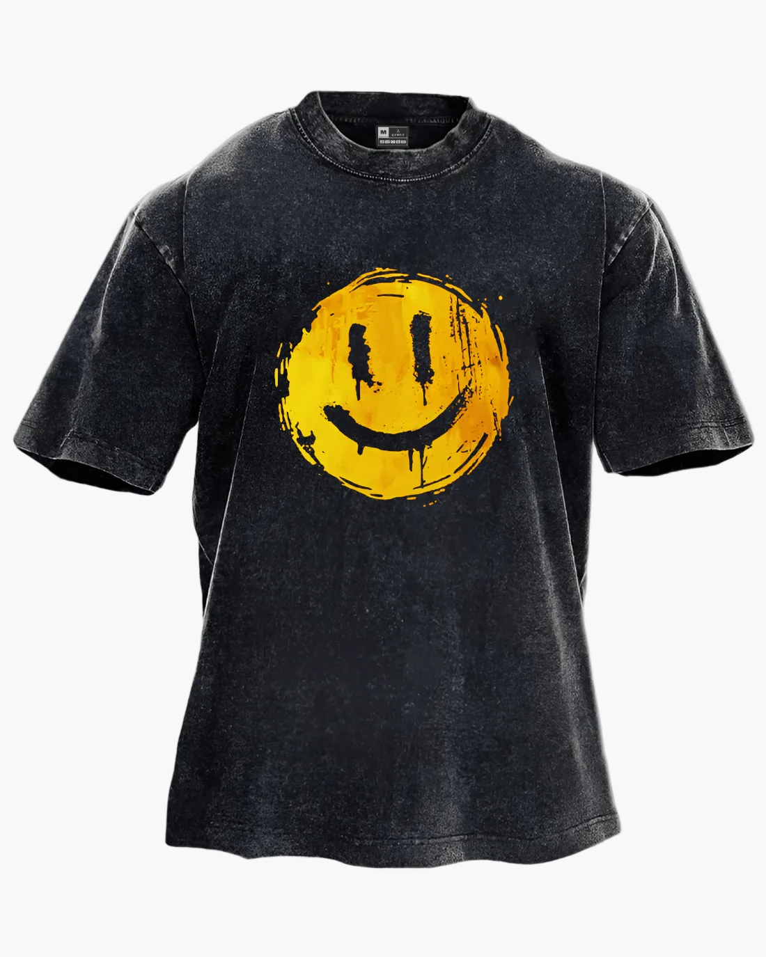 Camiseta unisex de gran tamaño estilo callejero sonriente – Comodidad y aspecto moderno