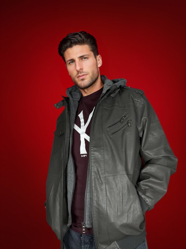 Veste Homme Style Motard Urbain avec Capuche Amovible – Design Moderne et Pratique