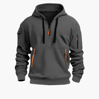 Sweat à Capuche Homme Style Artemis Urbain avec Poches Fonctionnelles et Fermetures Éclair