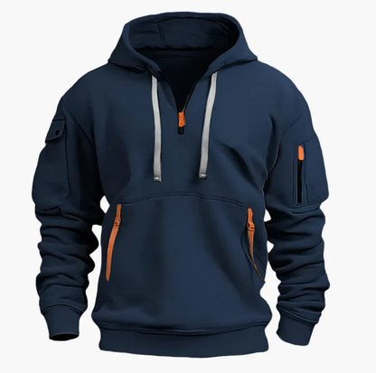 Sweat à Capuche Homme Style Artemis Urbain avec Poches Fonctionnelles et Fermetures Éclair