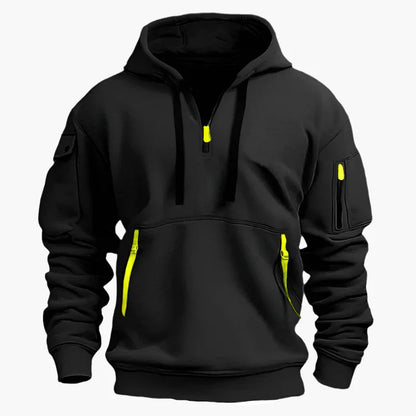Sweat à Capuche Homme Style Artemis Urbain avec Poches Fonctionnelles et Fermetures Éclair