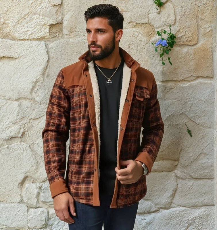 Veste chemise homme style bûcheron polaire pour activités extérieures et loisirs