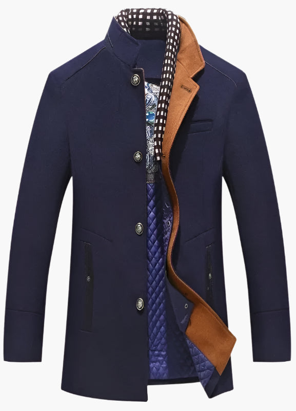 Manteau Style Pea Coat Slim pour Homme Élégant et Sophistiqué – Idéal Soirées et Événements