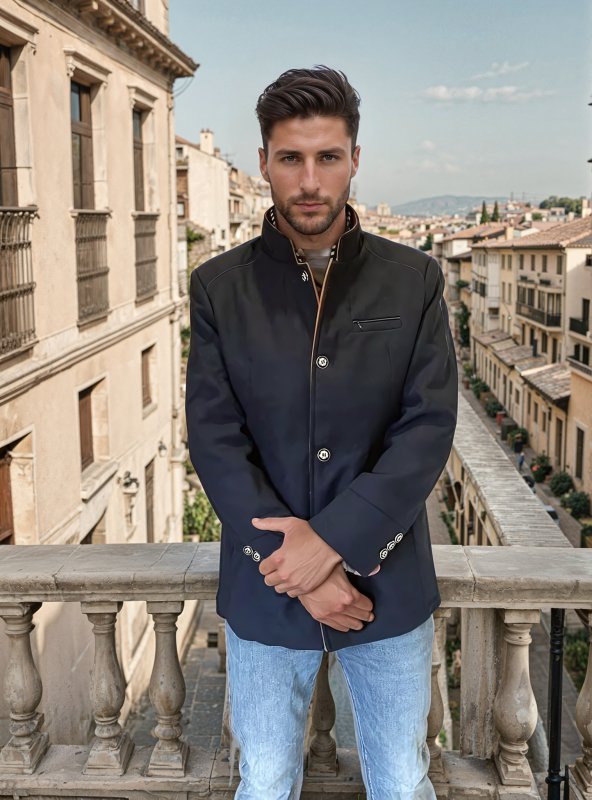 Manteau Style Pea Coat Slim pour Homme Élégant et Sophistiqué – Idéal Soirées et Événements