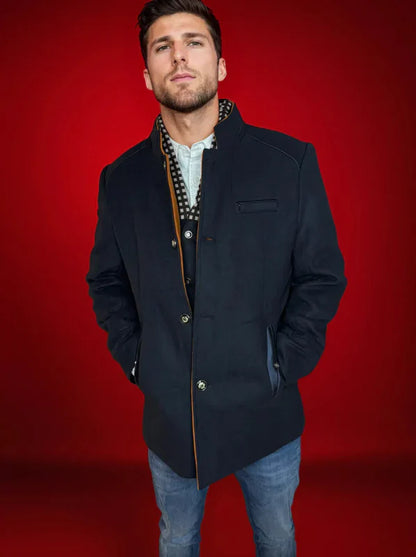 Manteau Style Pea Coat Slim pour Homme Élégant et Sophistiqué – Idéal Soirées et Événements