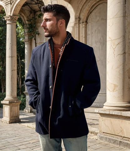 Manteau Style Pea Coat Slim pour Homme Élégant et Sophistiqué – Idéal Soirées et Événements