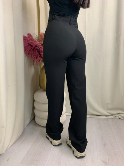 Amanda – Pantalon Évasé Noir pour Femme