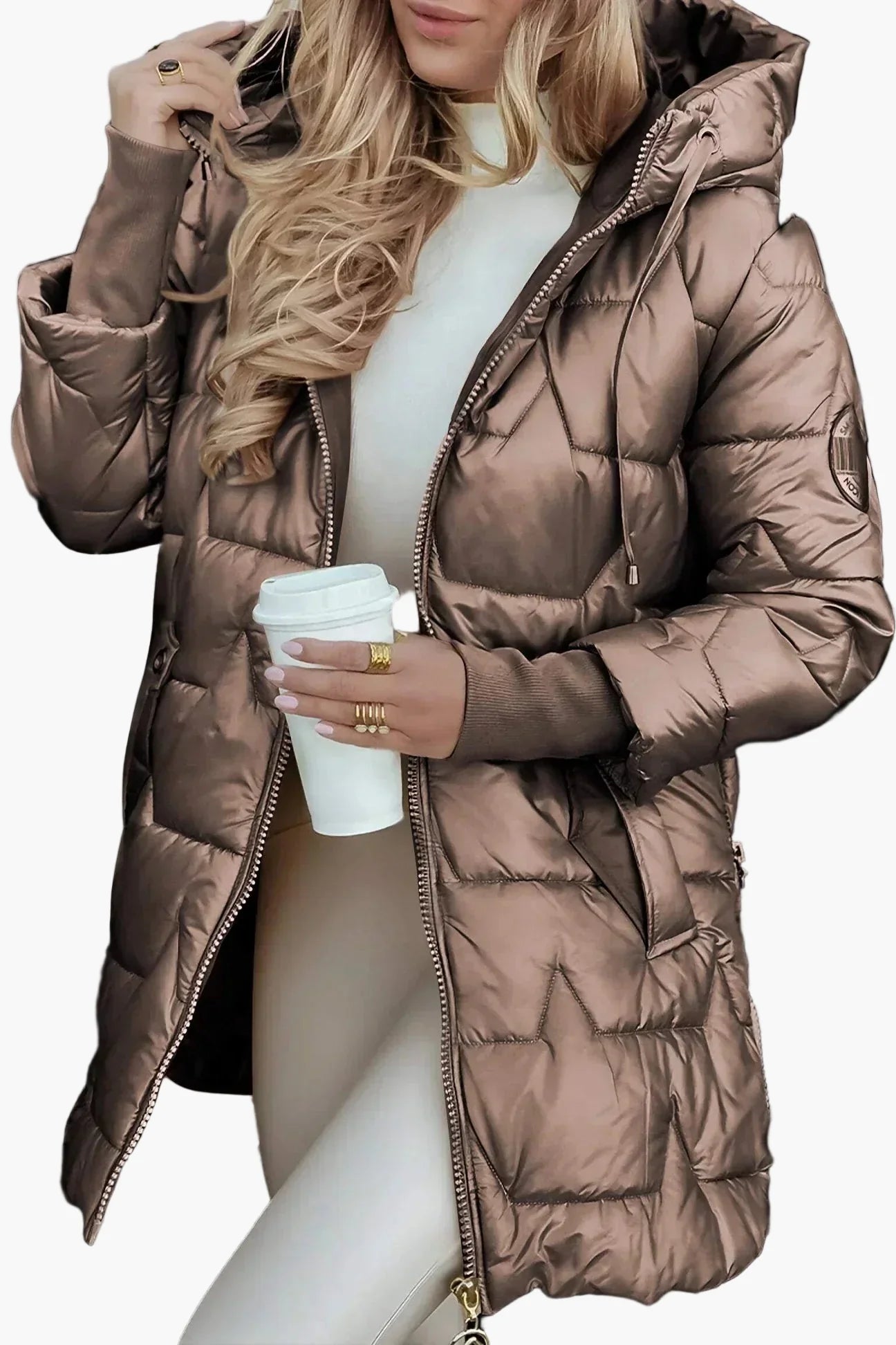 Manteau matelassé à capuche style urbain pour femme – Idéal pour l'automne et l'hiver