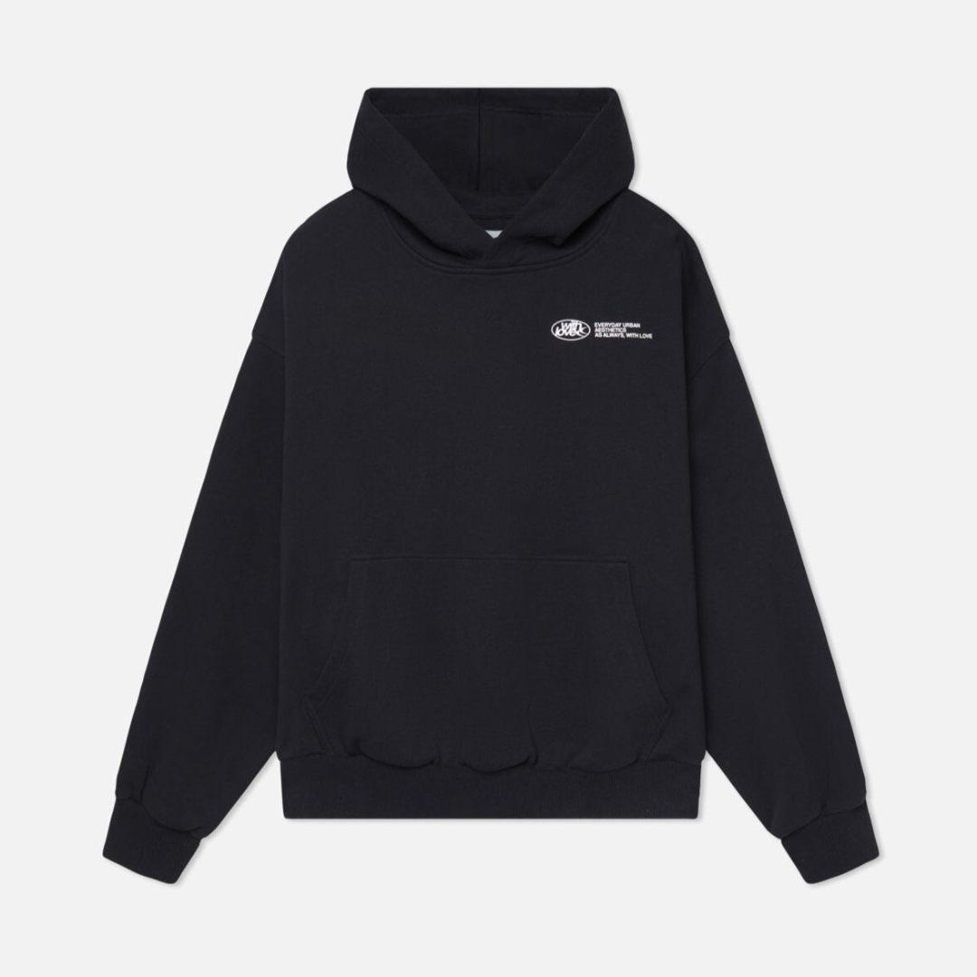 Sweat à capuche décontracté unisexe style urbain avec slogan 'withlove' – Idéal pour l'hiver et les loisirs