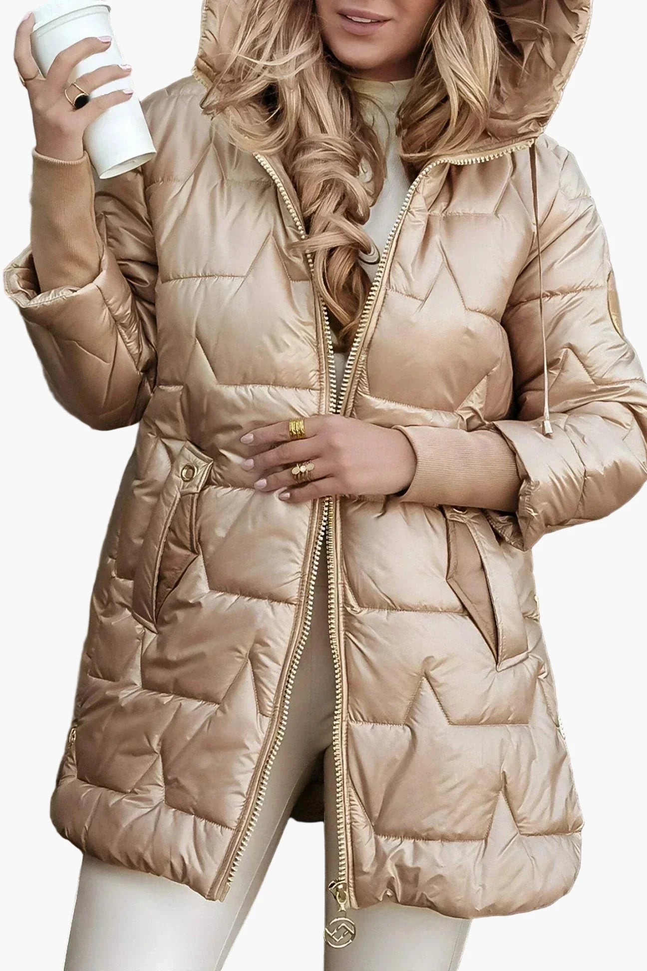 Manteau matelassé à capuche style urbain pour femme – Idéal pour l'automne et l'hiver