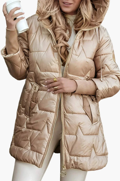 Manteau matelassé à capuche style urbain pour femme – Idéal pour l'automne et l'hiver