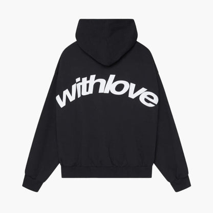 Sweat à capuche décontracté unisexe style urbain avec slogan 'withlove' – Idéal pour l'hiver et les loisirs