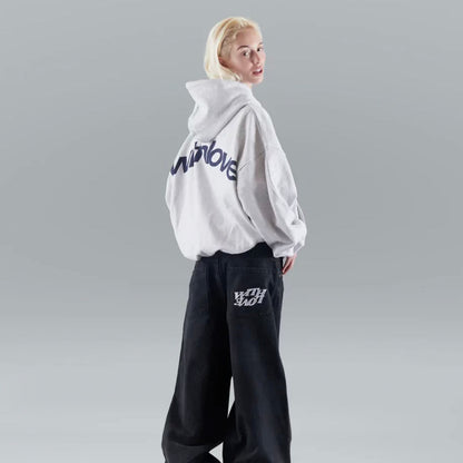 Sweat à capuche décontracté unisexe style urbain avec slogan 'withlove' – Idéal pour l'hiver et les loisirs
