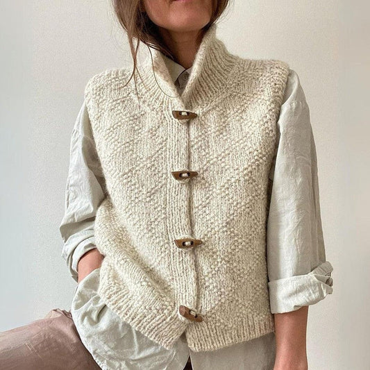 Gilet senza maniche strutturato per donna stile informale e versatile