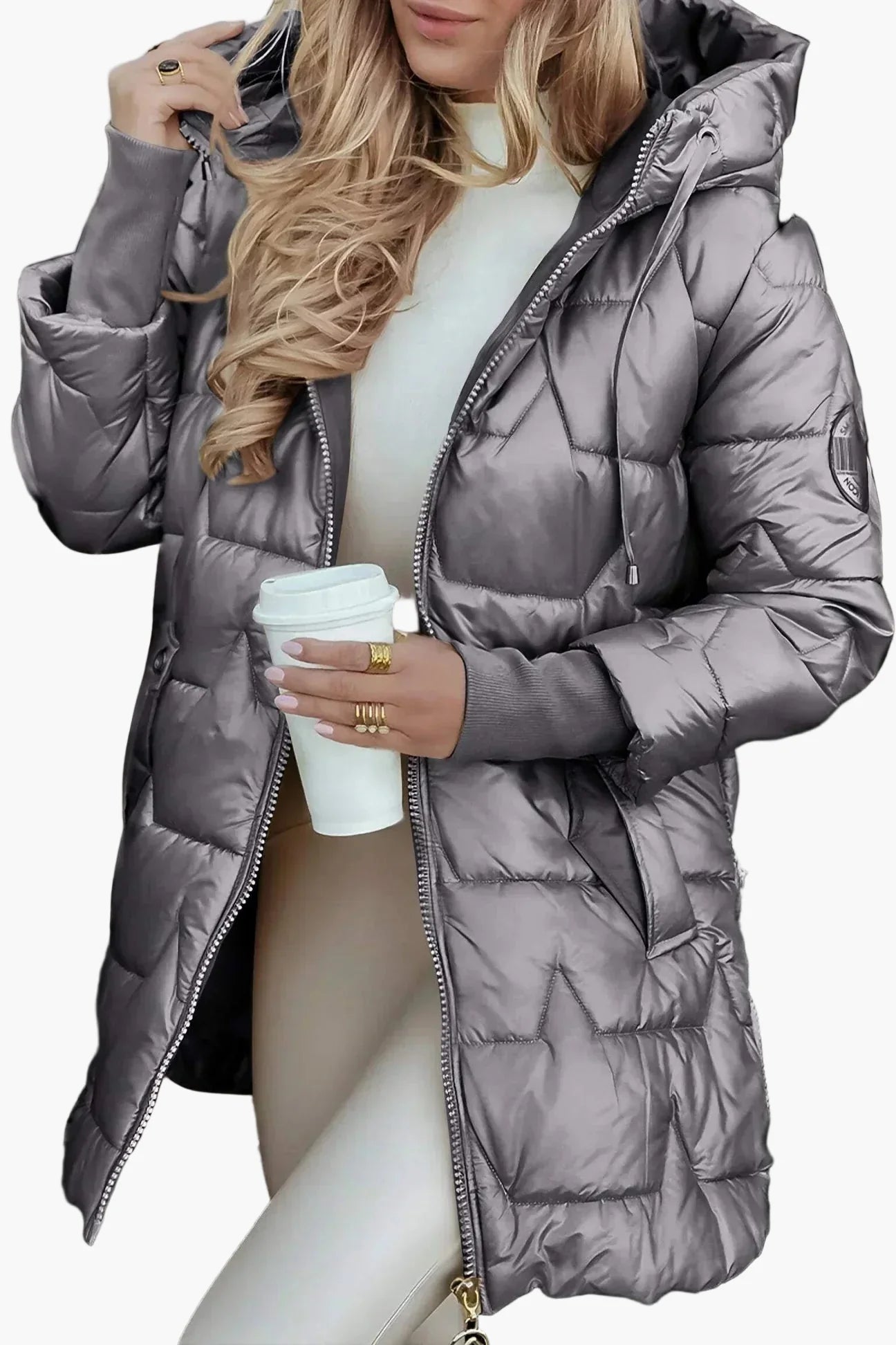 Manteau matelassé à capuche style urbain pour femme – Idéal pour l'automne et l'hiver