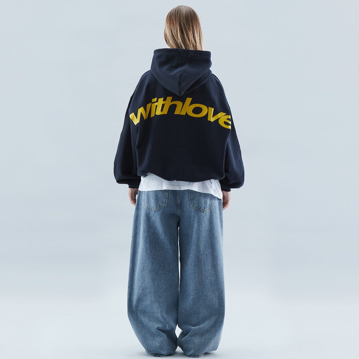 Sweat à capuche décontracté unisexe style urbain avec slogan 'withlove' – Idéal pour l'hiver et les loisirs