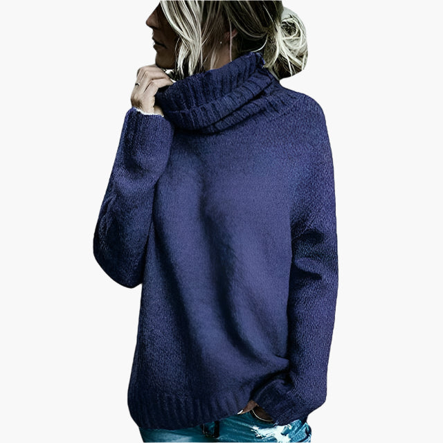 Pull-over col roulé oversize décontracté pour femme