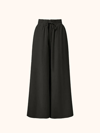 Pantaloni Palazzo Larghi Donna Stile Elegante Vita Alta con Cintura, Moda Casual e Sofisticata