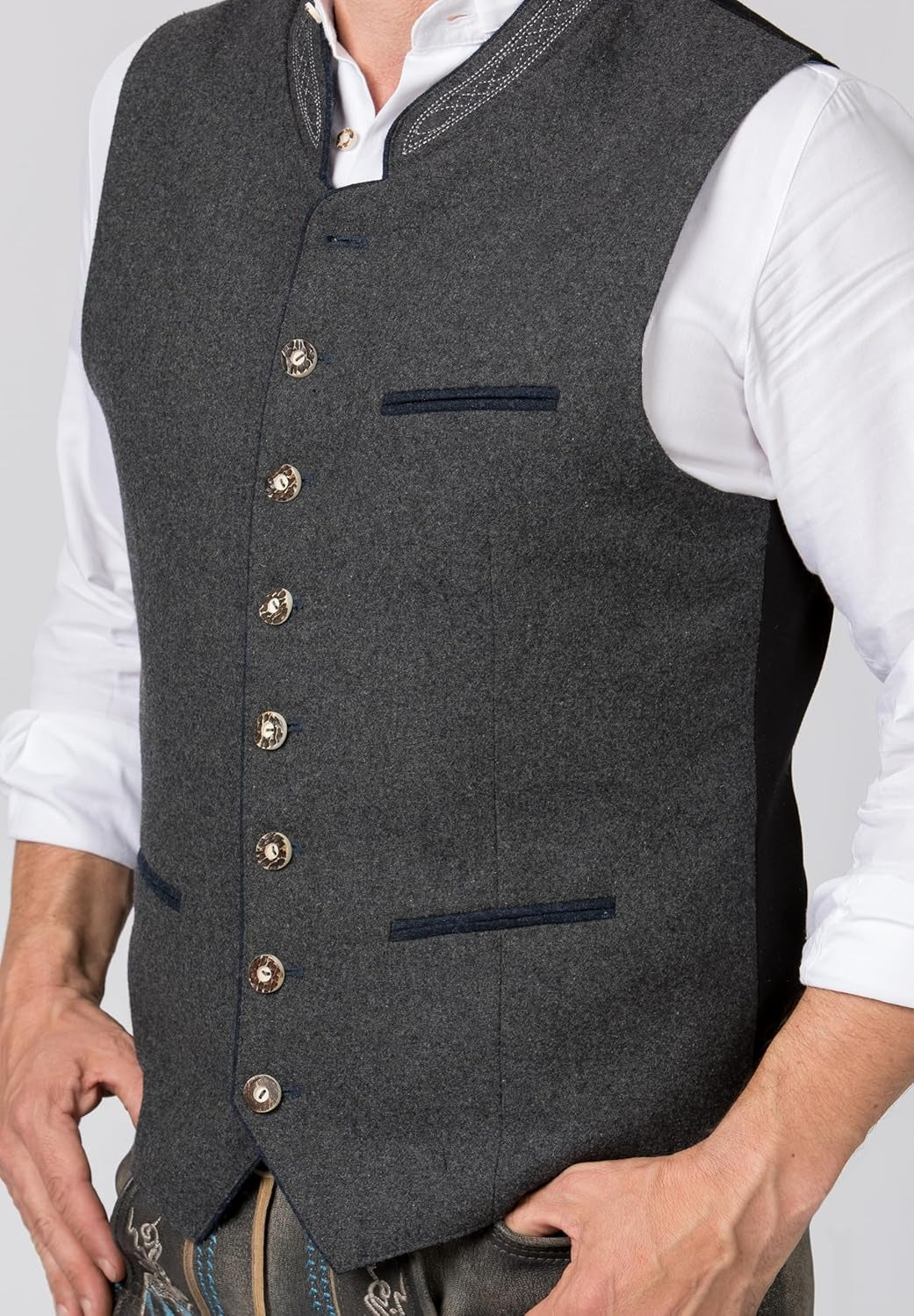 Gilet traditionnel homme style bavarois pour fêtes et occasions élégantes