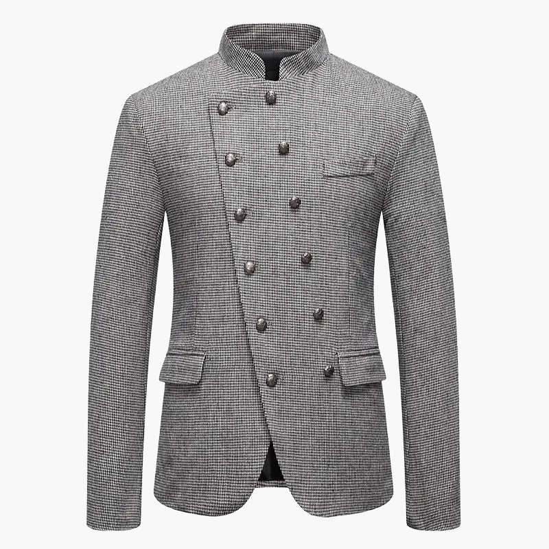Veste habillée style militaire pour homme à boutons décoratifs, coupe élégante, idéale pour soirées et événements formels