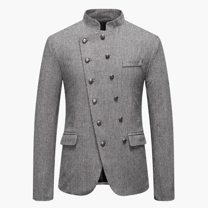 Veste habillée style militaire pour homme à boutons décoratifs, coupe élégante, idéale pour soirées et événements formels